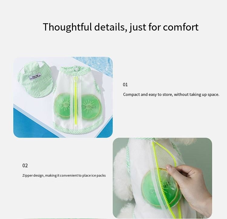 Pet Striped Summer Medical Uniform Recovery Suit with Matching Cap